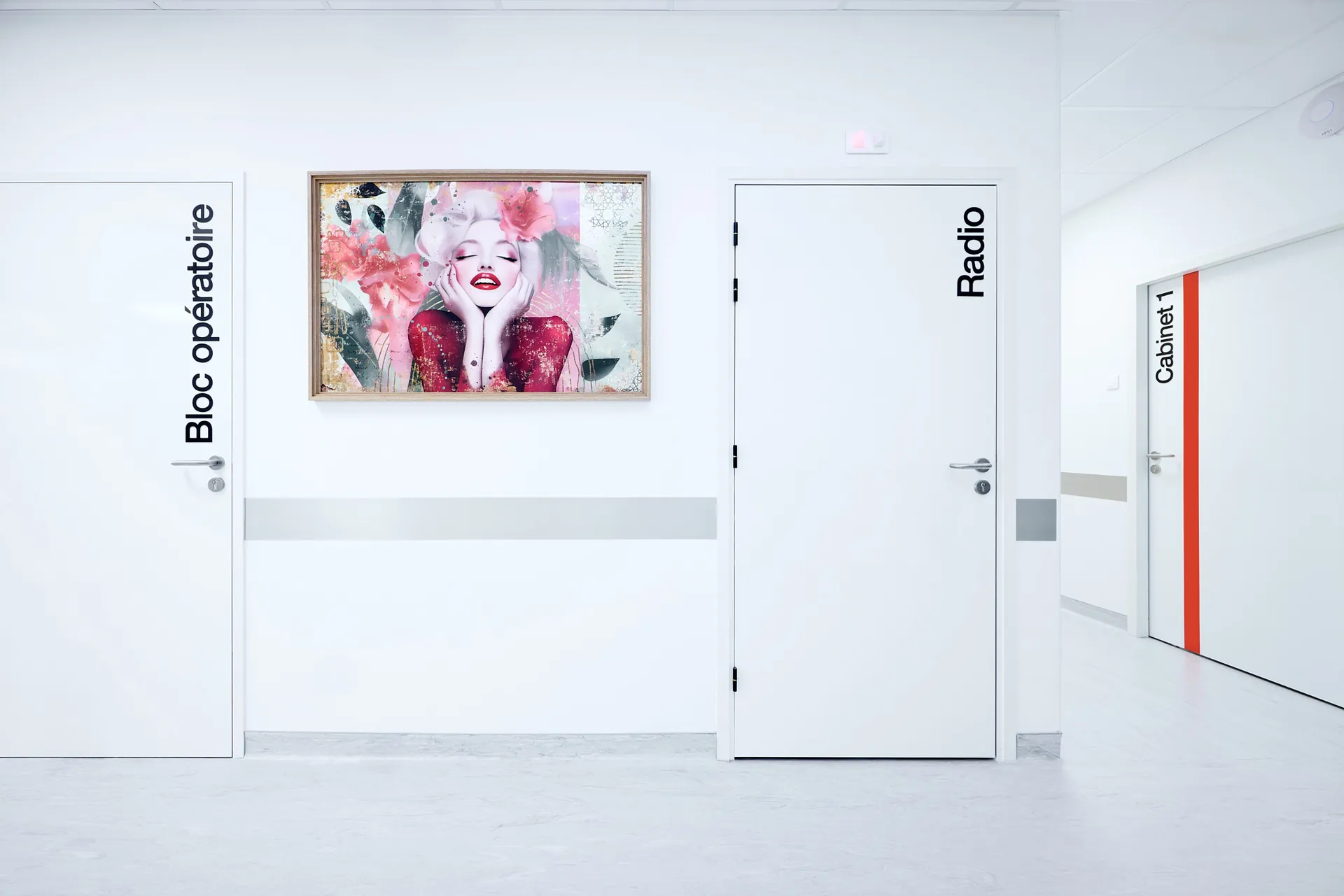 Signalétique du bloc opératoire et de la salle de radiologie du cabinet