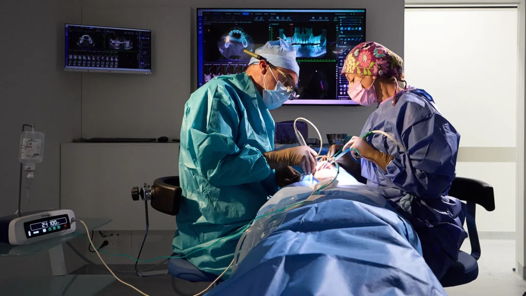 Intervention de chirurgie implantaire au cabinet